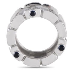 Anello a fascia Patek Philippe Twenty~4 in oro bianco 18 carati con diamanti e zaffiri da 0,80 carati