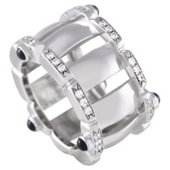 Patek Philippe Twenty~4 18K White Gold 0.80ct Diamond and Sapphire Band Ring