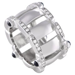 Patek Philippe Bague jonc Twenty~4 en or blanc 18 carats avec diamants et saphirs de 0,80 carat