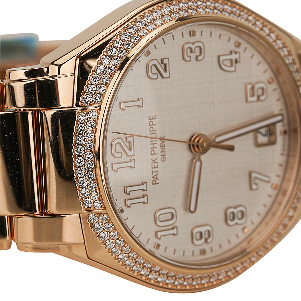 Brilliant Cut Patek Philippe Twenty~4 7300/1200R 18k Rose Gold Watch