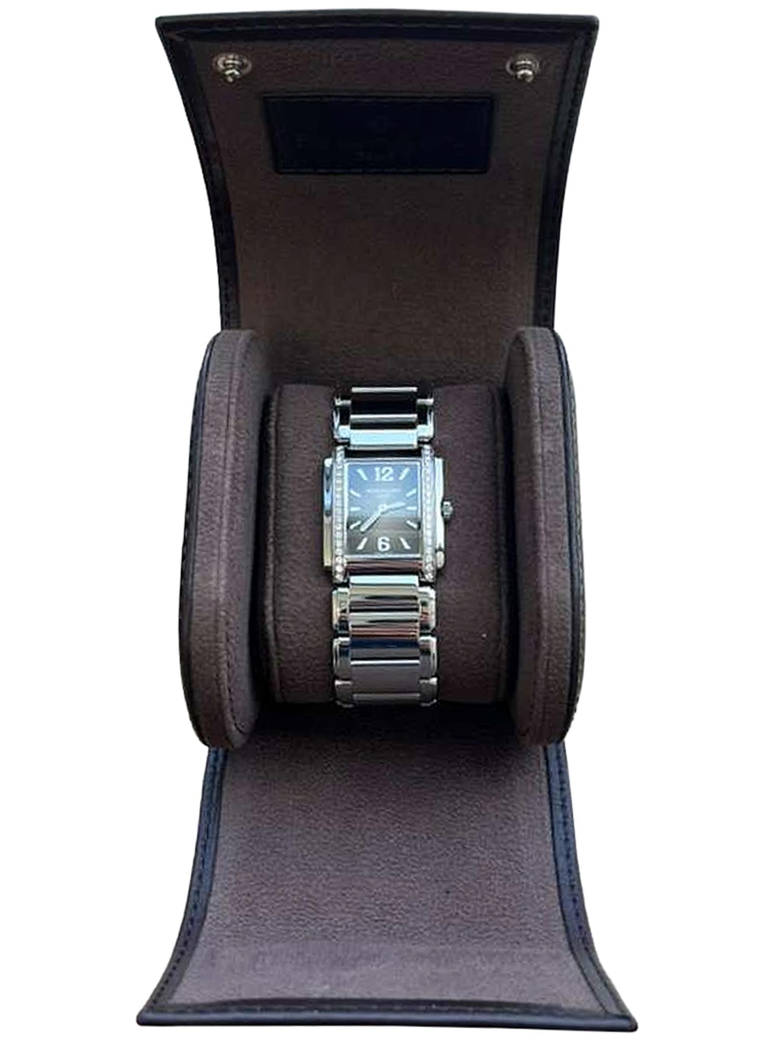 Modernista Patek Philippe Twenty~4 Quadrante grigio a raggiera Orologio da donna in acciaio con diamanti 4910/1200A in vendita