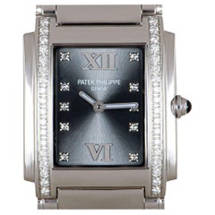 Used Patek Philippe Twenty~4 Ladies Stainless Steel Eternal Gray Dial Diamond Set