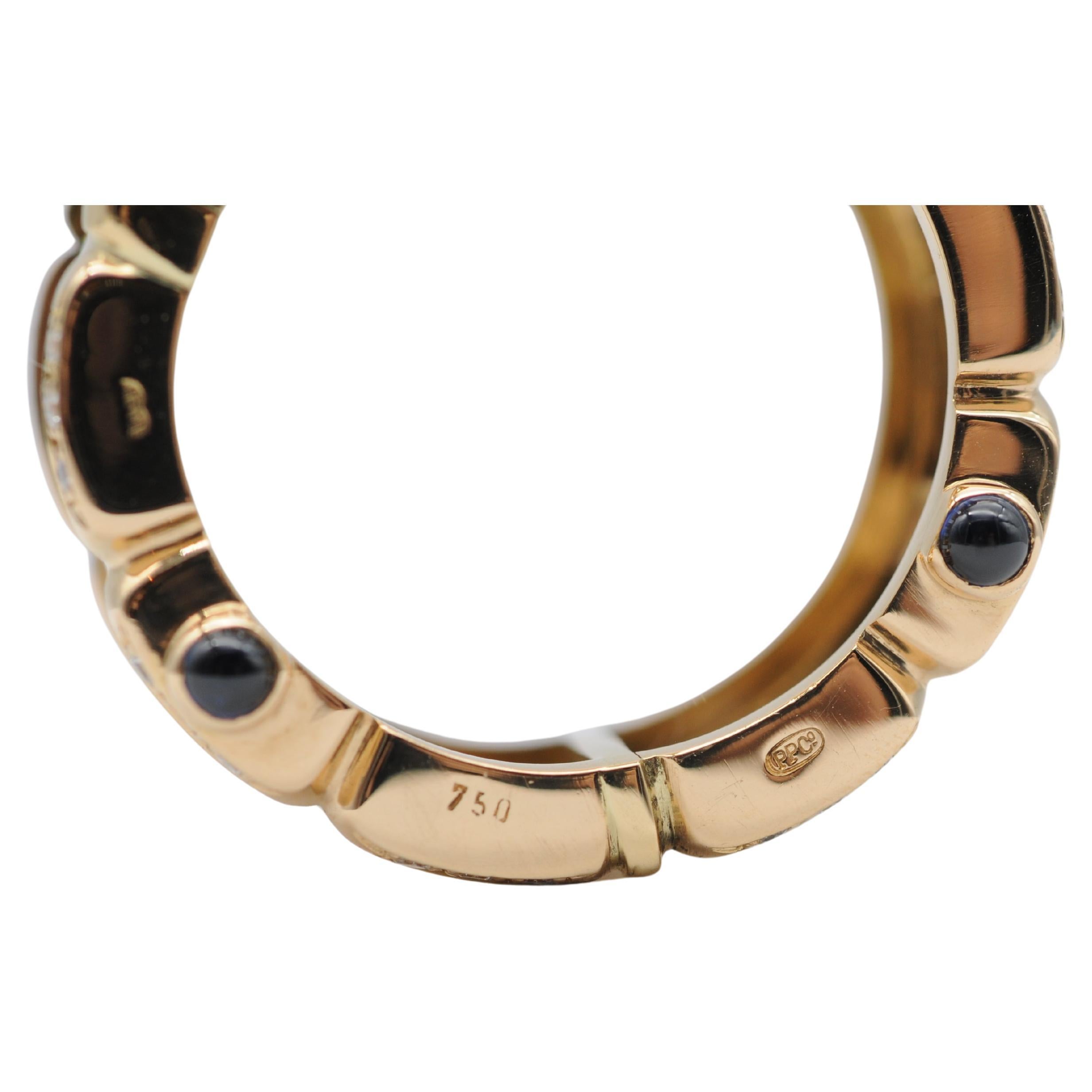 Patek Philippe Twenty~4 Ring with Diamonds and Cabochon-Cut Sapphires For Sale 4