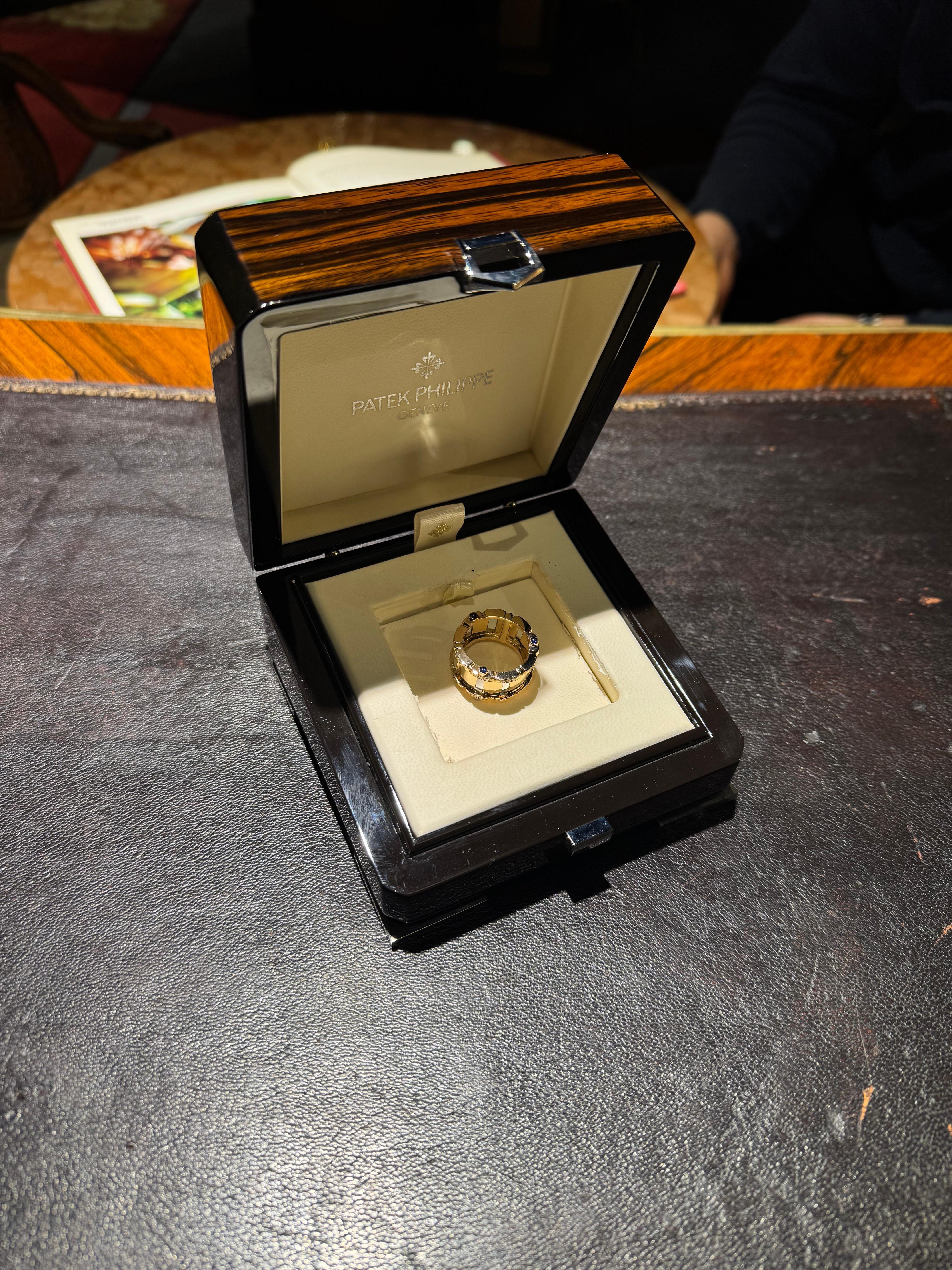 Patek Philippe Twenty~4 Ring with Diamonds and Cabochon-Cut Sapphires For Sale 7
