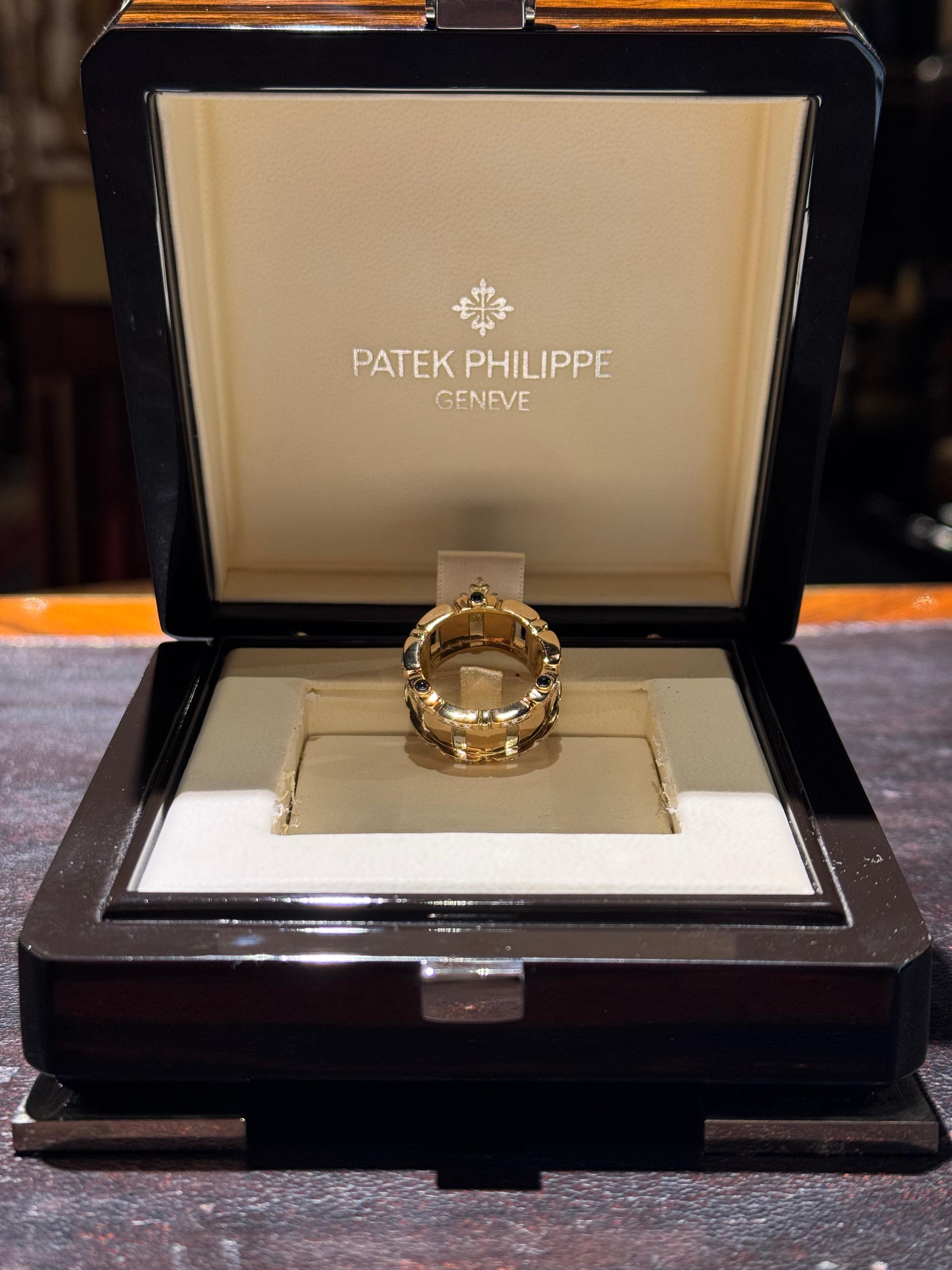 Patek Philippe Twenty~4 Ring with Diamonds and Cabochon-Cut Sapphires For Sale 9