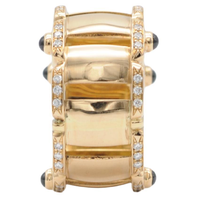 Brilliant Cut Patek Philippe Twenty~4 Ring with Diamonds and Cabochon-Cut Sapphires For Sale