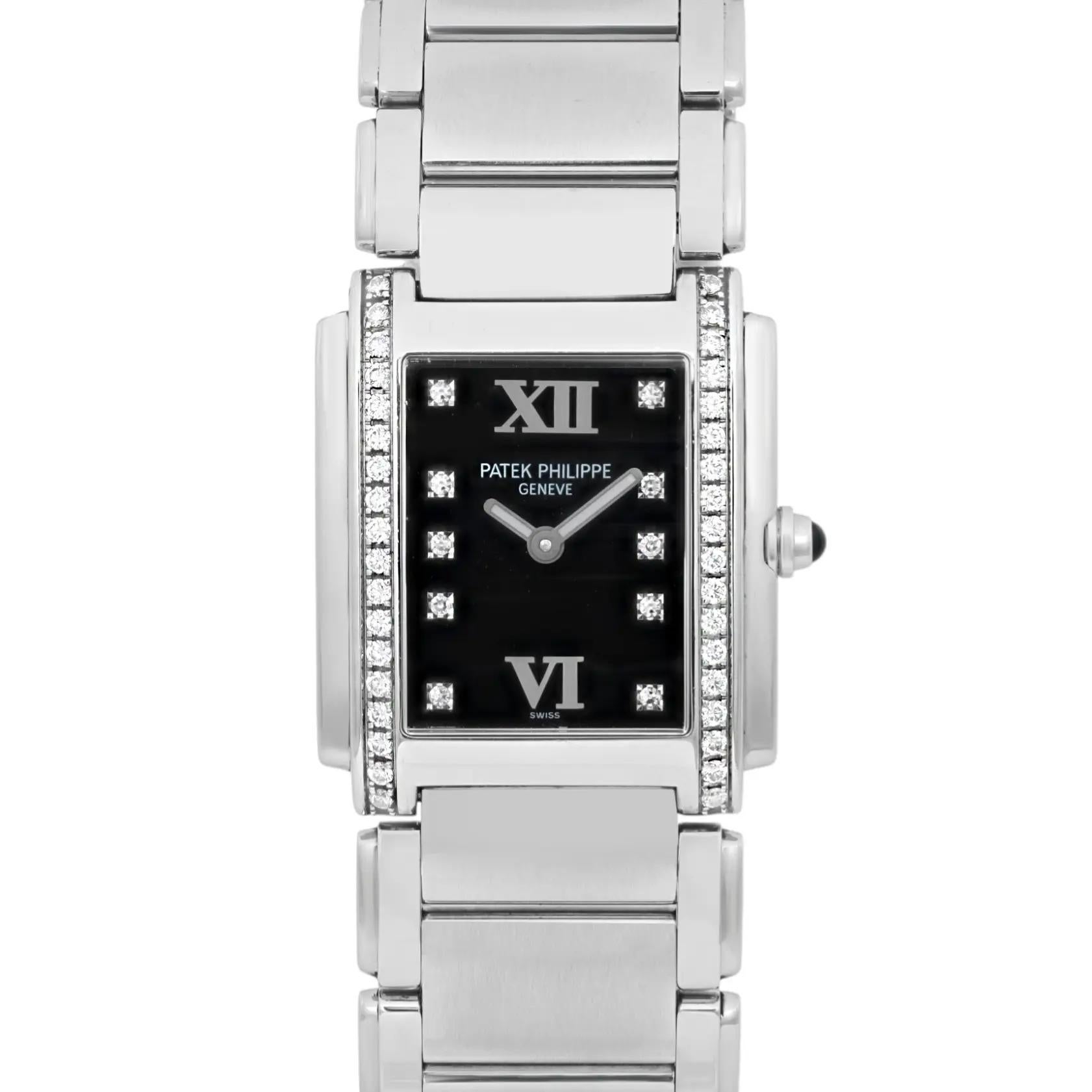 Pre-owned in good condition. No original box and papers. Comes with a chronostore box. Fits wrist up to 6 inches.

General Information

Brand: Patek Philippe

Model: Twenty4

Model Number: 4910/10A-001

Style: Luxury

Type: Wristwatch

Department: