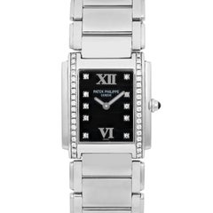 Patek Philippe Twenty4 Orologio al quarzo con diamanti da 0,45 carati e quadrante nero 4910/10A-001