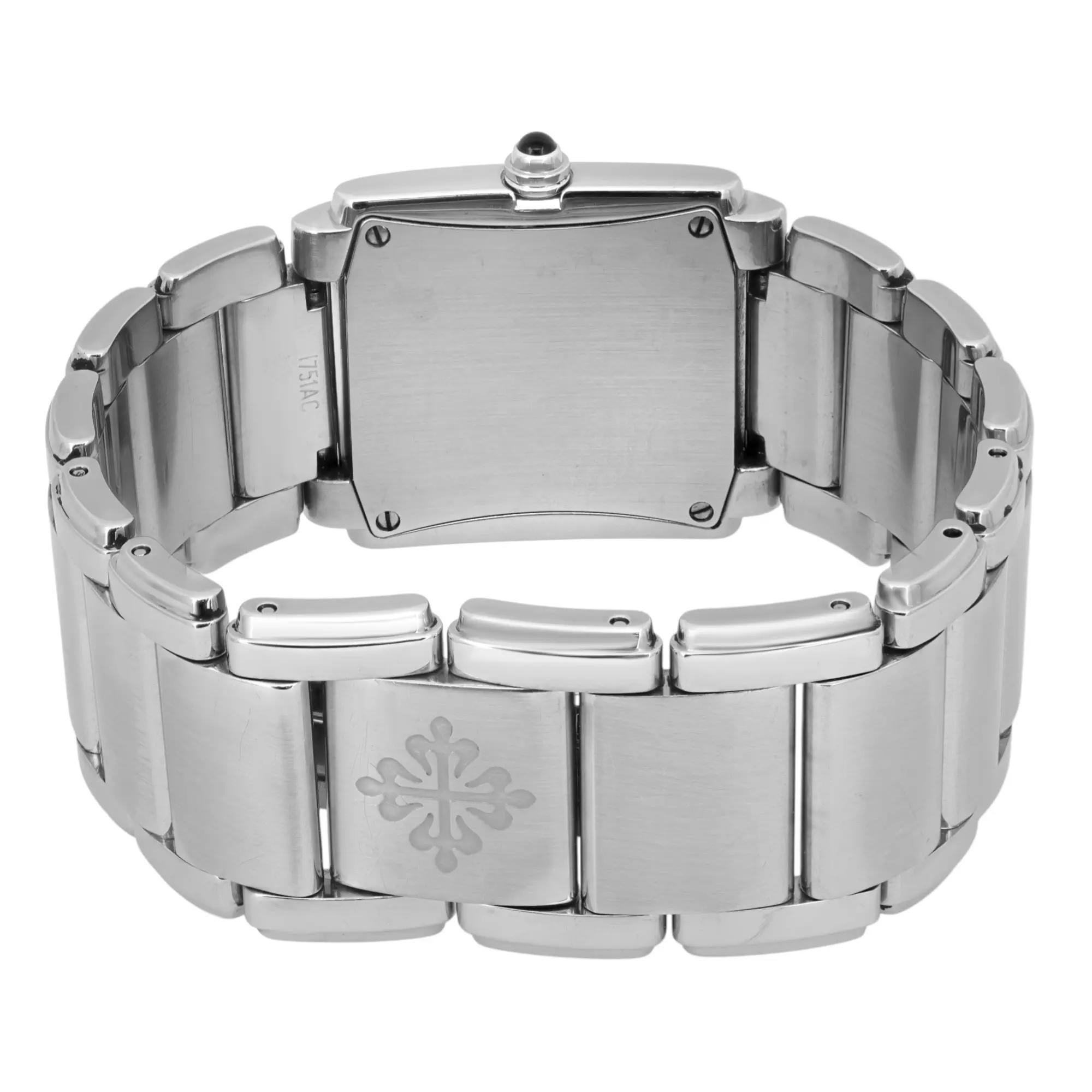 Patek Philippe Twenty4 Steel Quartz 0.45ct Diamond Black Dial Watch 4910/10A-001 For Sale 1