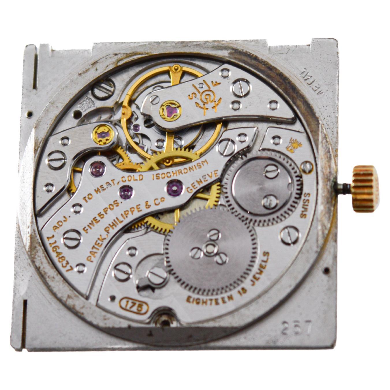 Patek Philippe Ultra Thin, 18Kt Solid Gold Dress Watch circa 1980's For Sale 5
