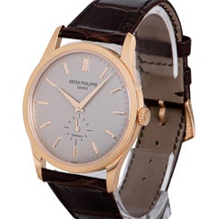Patek Philippe Unworn Calatrava 18 Karat Gold Double Name Tiffany & Co.5196R-001