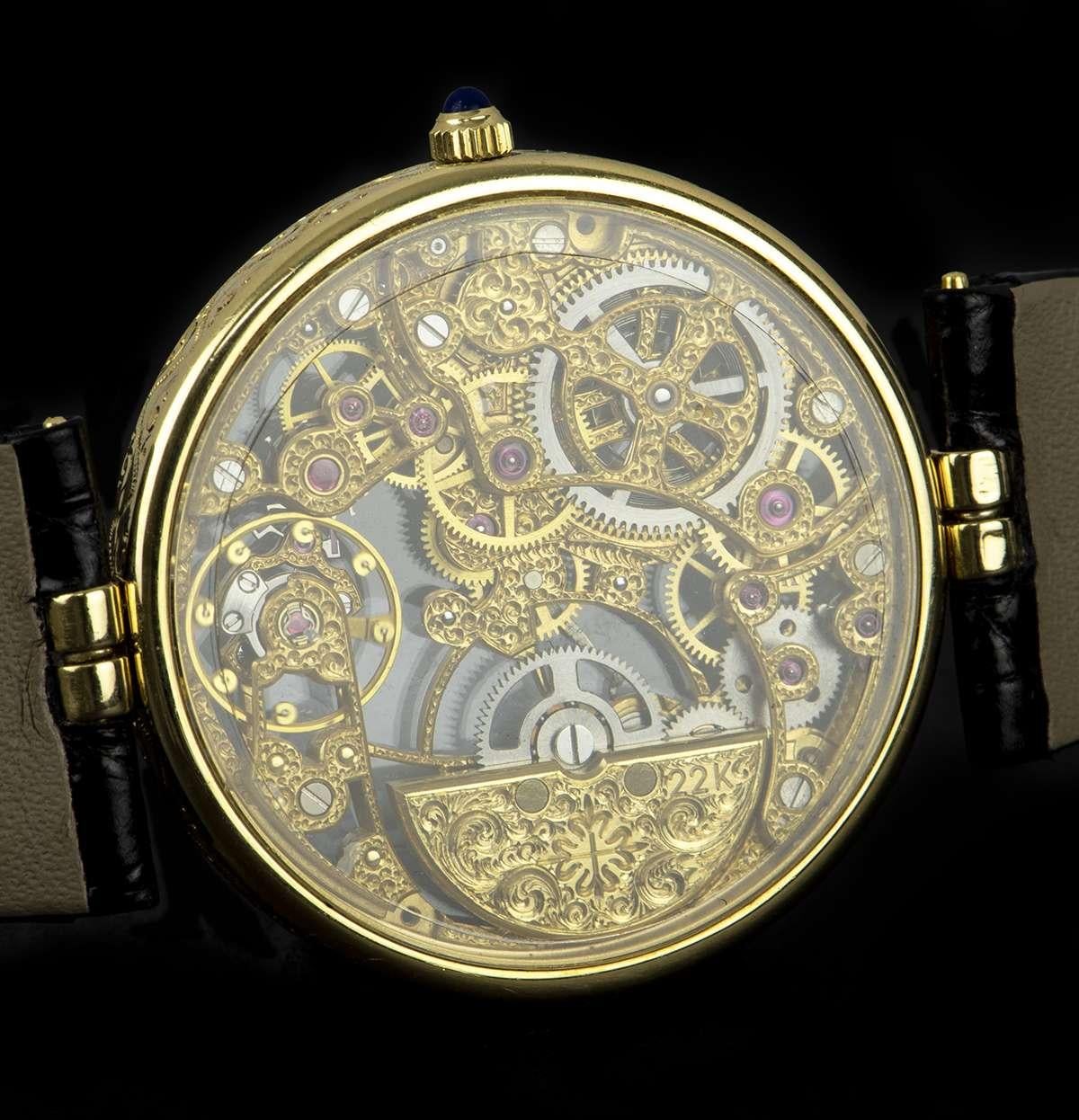 Patek Philippe Very Rare Gold Skeleton Dial 3878J Automatic Watch In Good Condition In London, GB