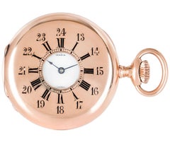 Patek Philippe Very Rare Rose Gold Early Half Hunter Keyless Lever Pocket, C1880