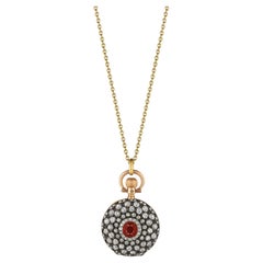 Patek Philippe Victorian Ruby Diamond Gold Watch Pendant Necklace