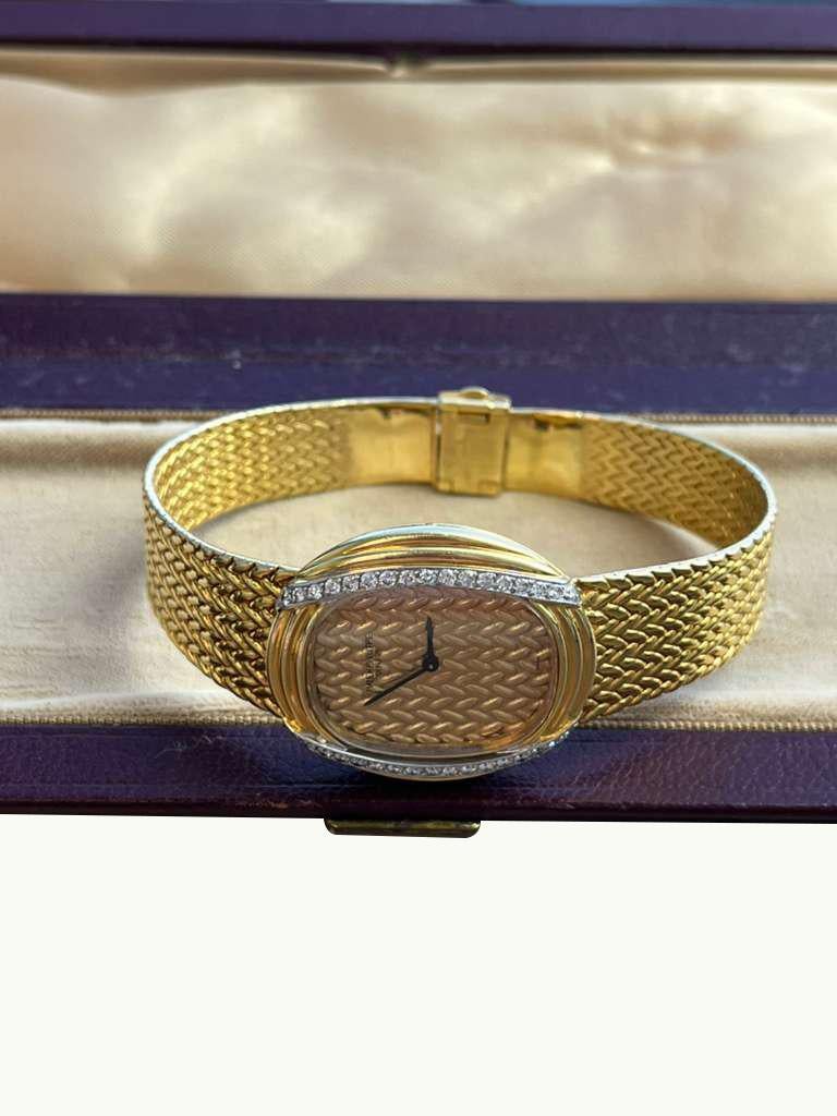 Patek Philippe Vintage 18K Gelbgold Diamant Handaufzugsuhr Uhr 4288 im Angebot 7