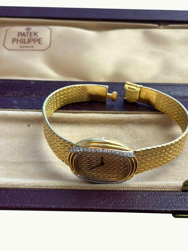 Patek Philippe Vintage 18K Gelbgold Diamant Handaufzugsuhr Uhr 4288 im Angebot 8