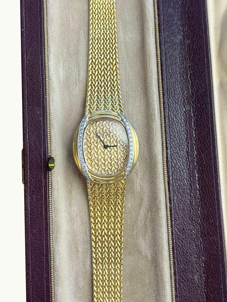 Patek Philippe Vintage 18K Gelbgold Diamant Handaufzugsuhr Uhr 4288 im Angebot 1