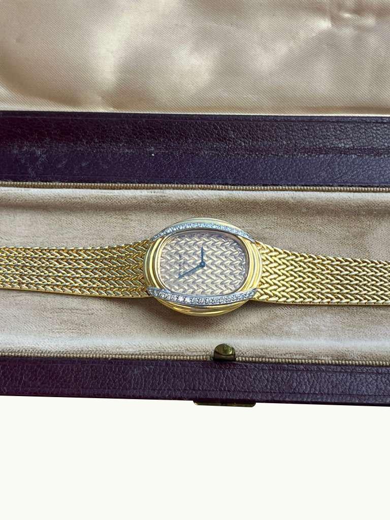 Patek Philippe Vintage 18K Gelbgold Diamant Handaufzugsuhr Uhr 4288 im Angebot 3