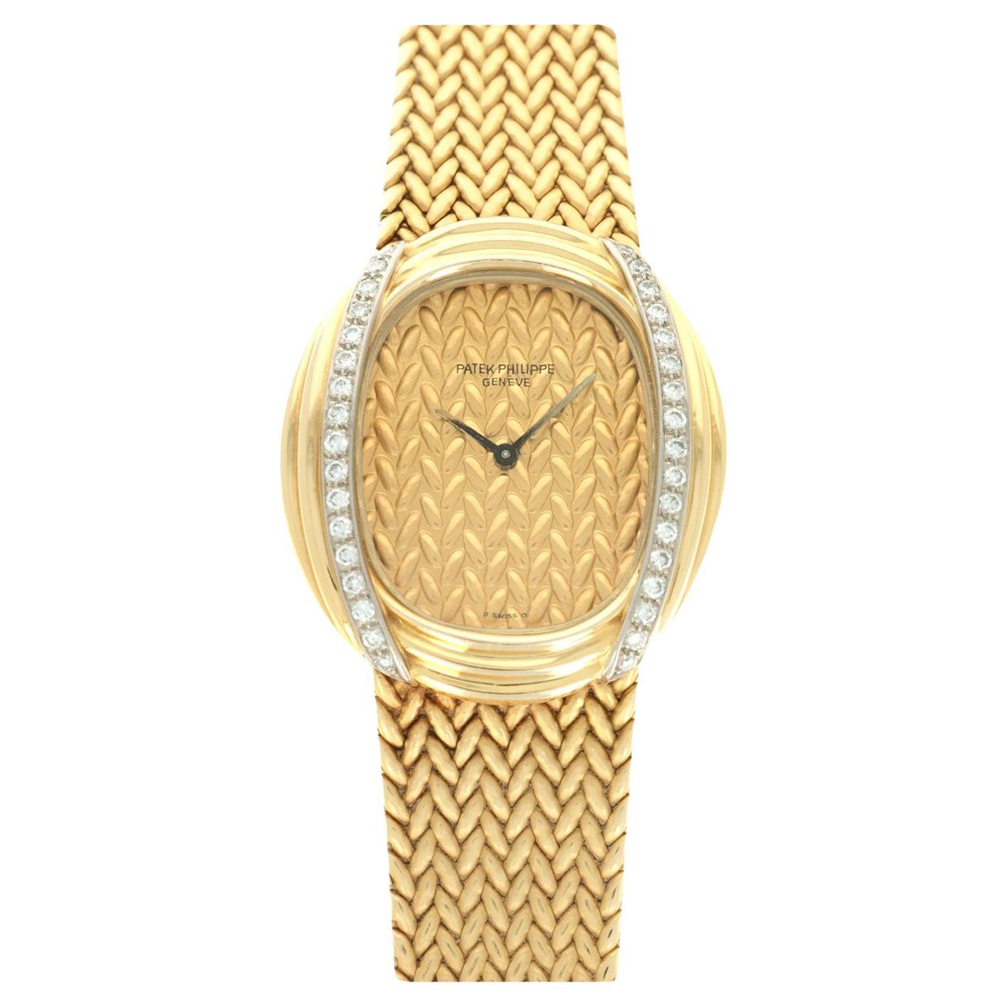 Patek Philippe Vintage 18K Gelbgold Diamant Handaufzugsuhr Uhr 4288