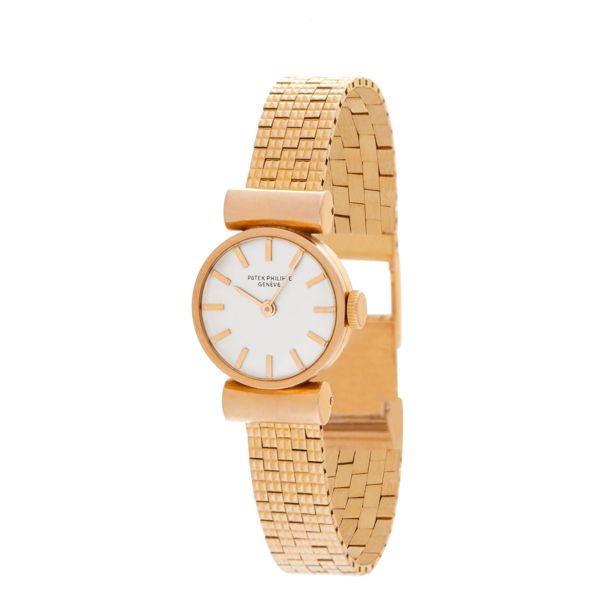 Vintage ladies Patek Philippe in 18k rose gold. Manual. 20 mm case size. With box and papers. Ref 317. Circa 1950s. Fine Pre-owned Patek Philippe Watch. Certified preowned Dress Patek Philippe Vintage 317 watch on a 18k rose gold bracelet with a 18k