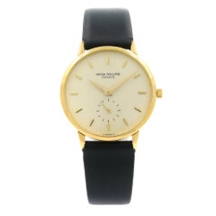 Patek Philippe Vintage 18 Karat Yellow Gold Satin Manual Wind Unisex Watch 3923