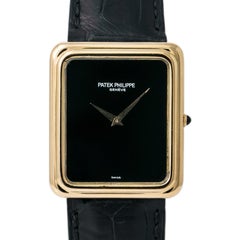 Patek Philippe Vintage 3649-1 Men Hand Wind Watch Onyx Dial 18k YG
