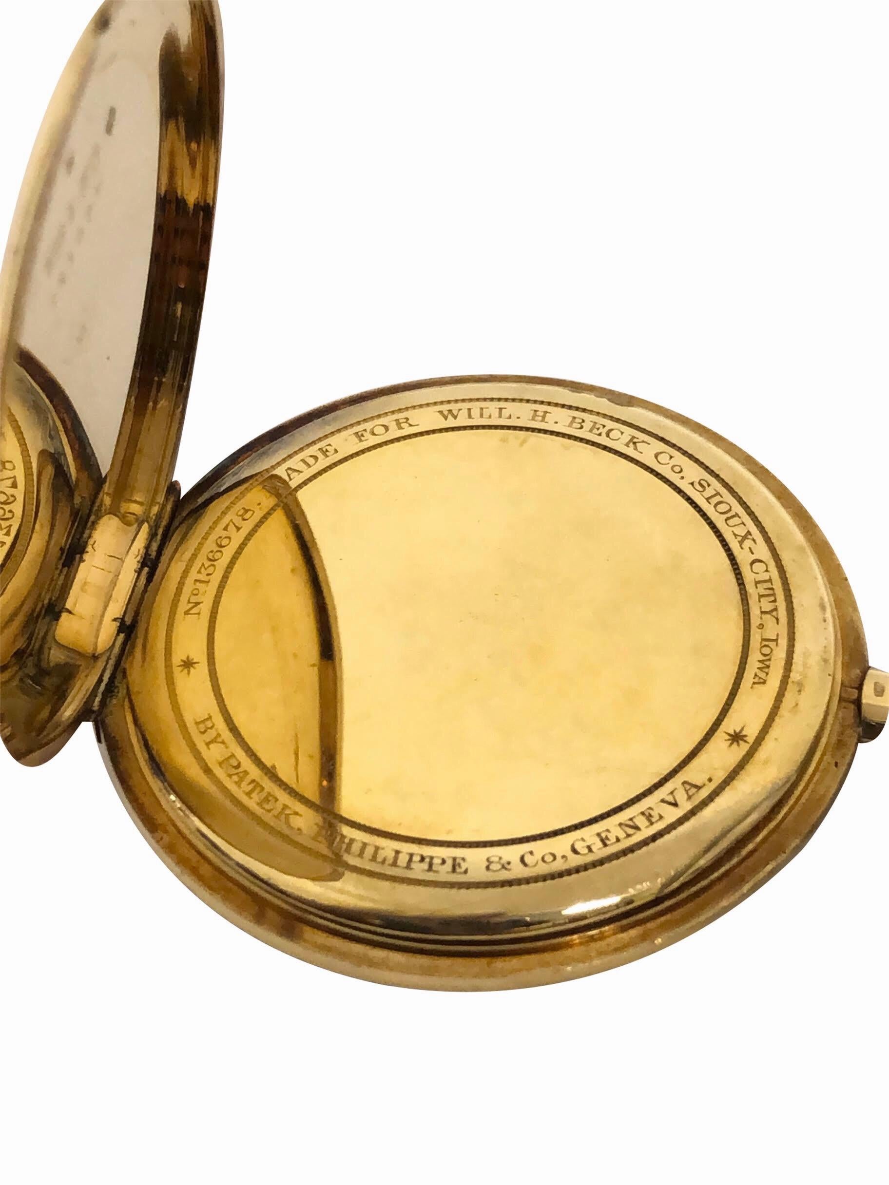 Men's Patek Philippe Vintage Fine Yellow Gold and Textured Dial Gents Pocket Watch