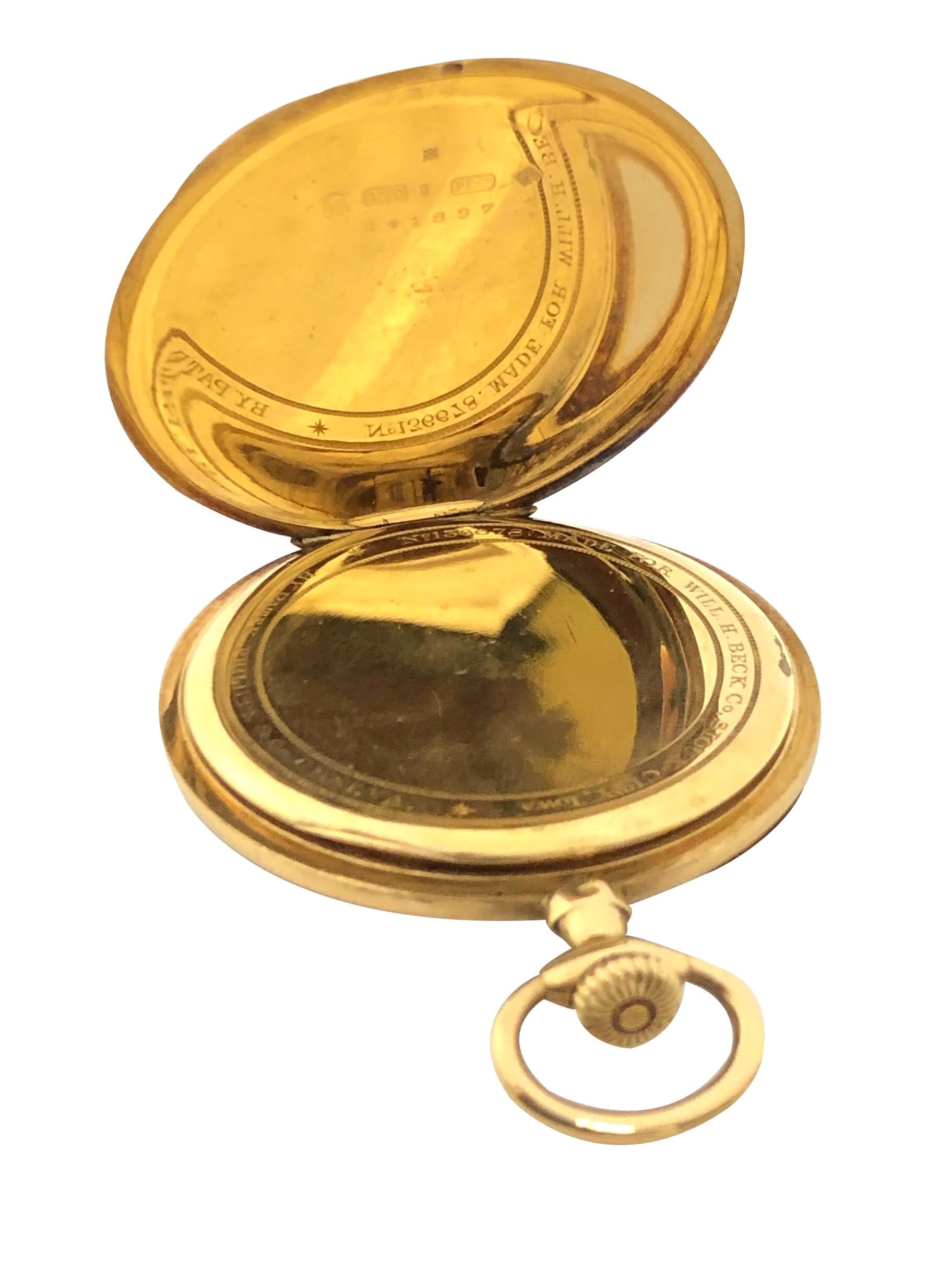 Patek Philippe Vintage Fine Yellow Gold and Textured Dial Gents Pocket Watch 1