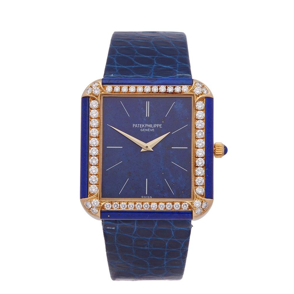Patek Philippe Vintage Lapis Lazuli 18 Karat Yellow Gold 3727