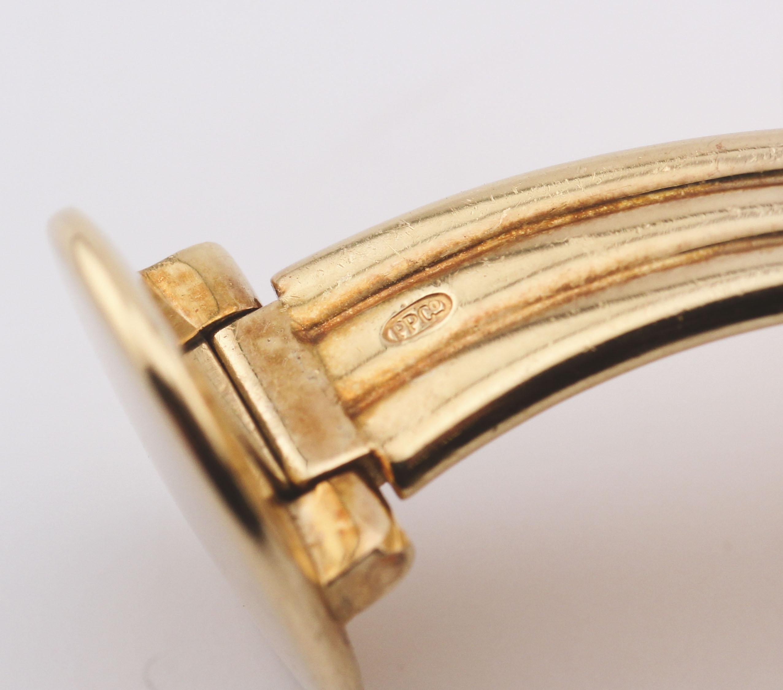 Manschettenknöpfe aus 18 Karat Gelbgold mit großem Nautilus-Diamant von Patek Philippe, Vintage 4