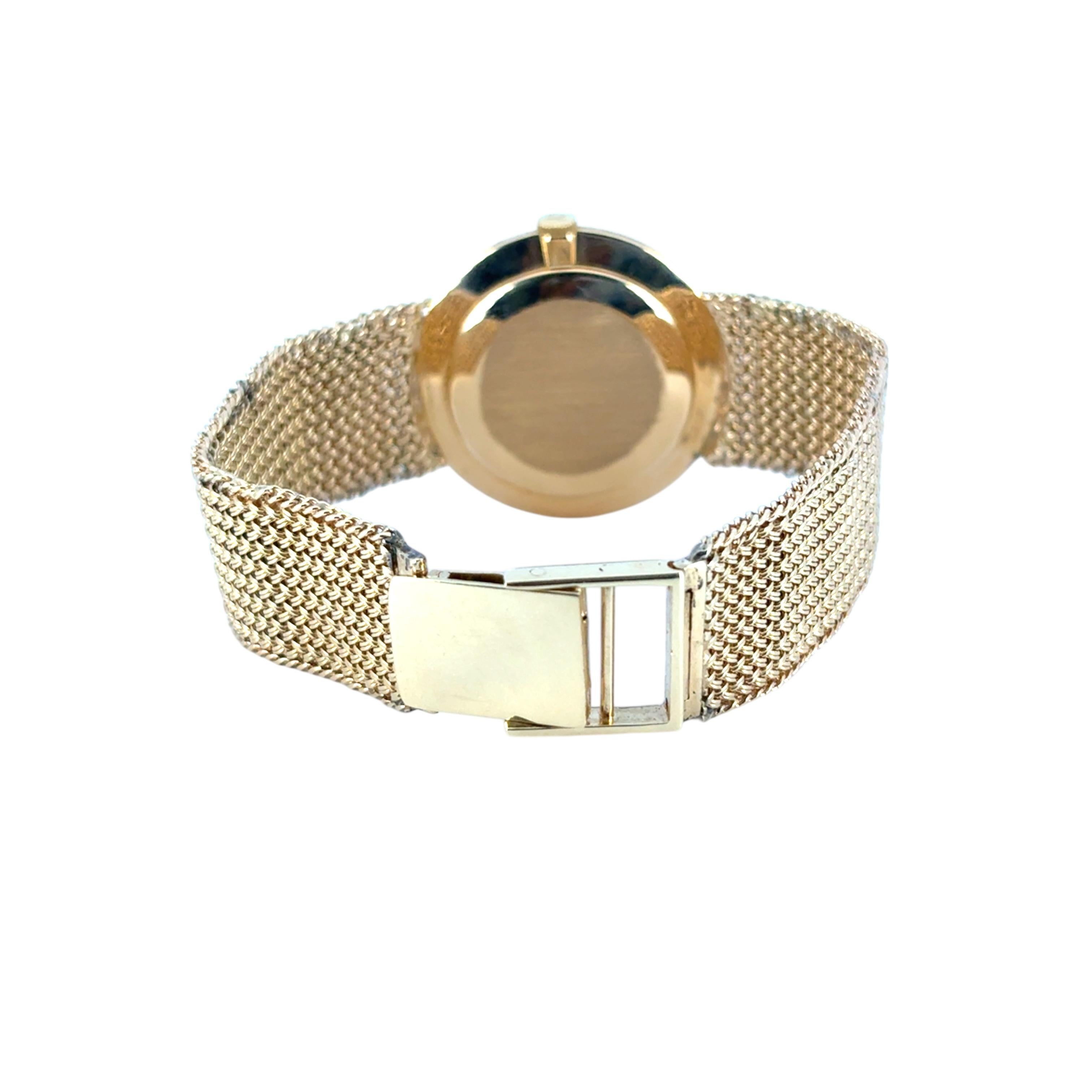 Patek Philippe Vintage Watch 18k Yellow Gold Black Dial Aftermarket 14k Bracelet For Sale 7