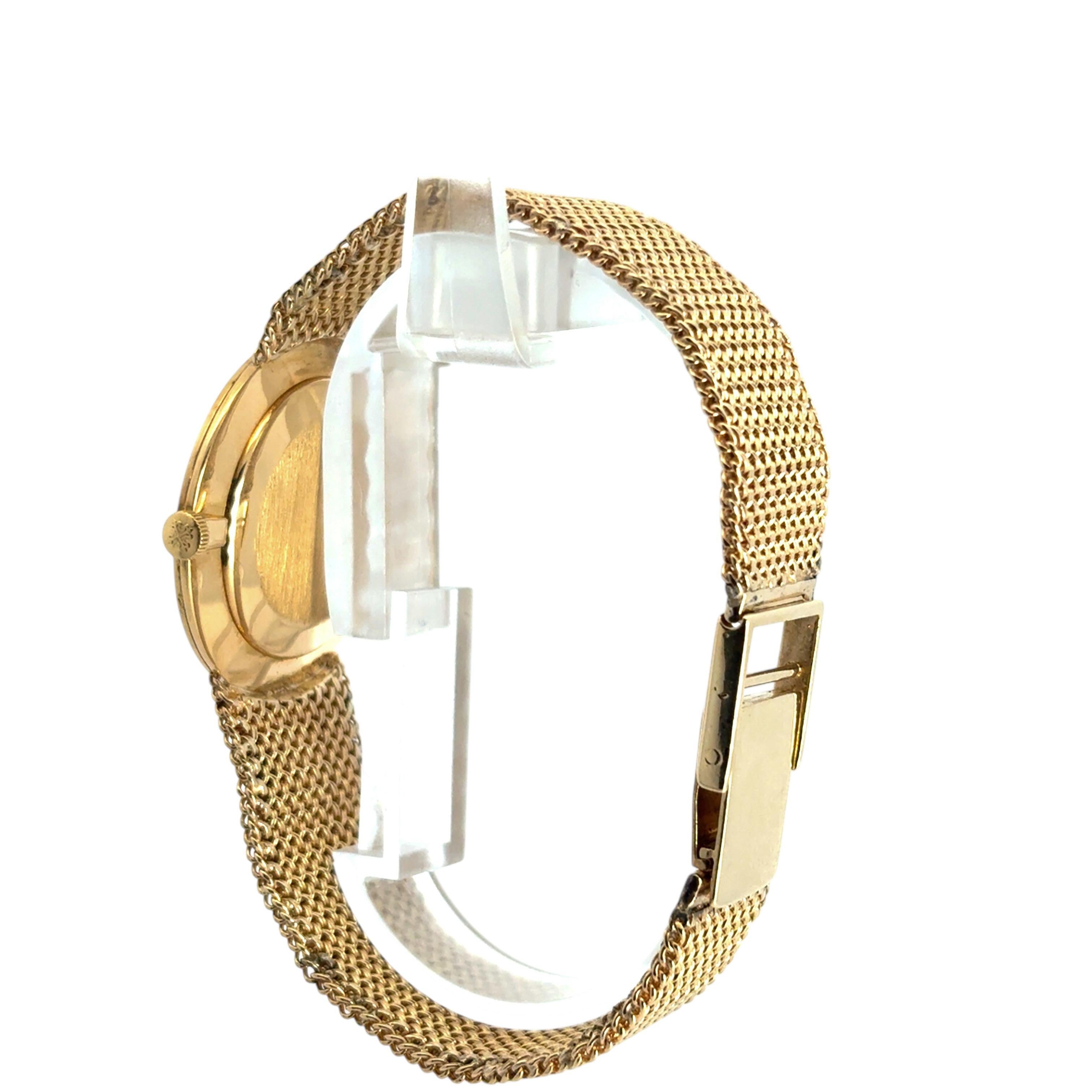 Patek Philippe Vintage Watch 18k Yellow Gold Black Dial Aftermarket 14k Bracelet For Sale 1