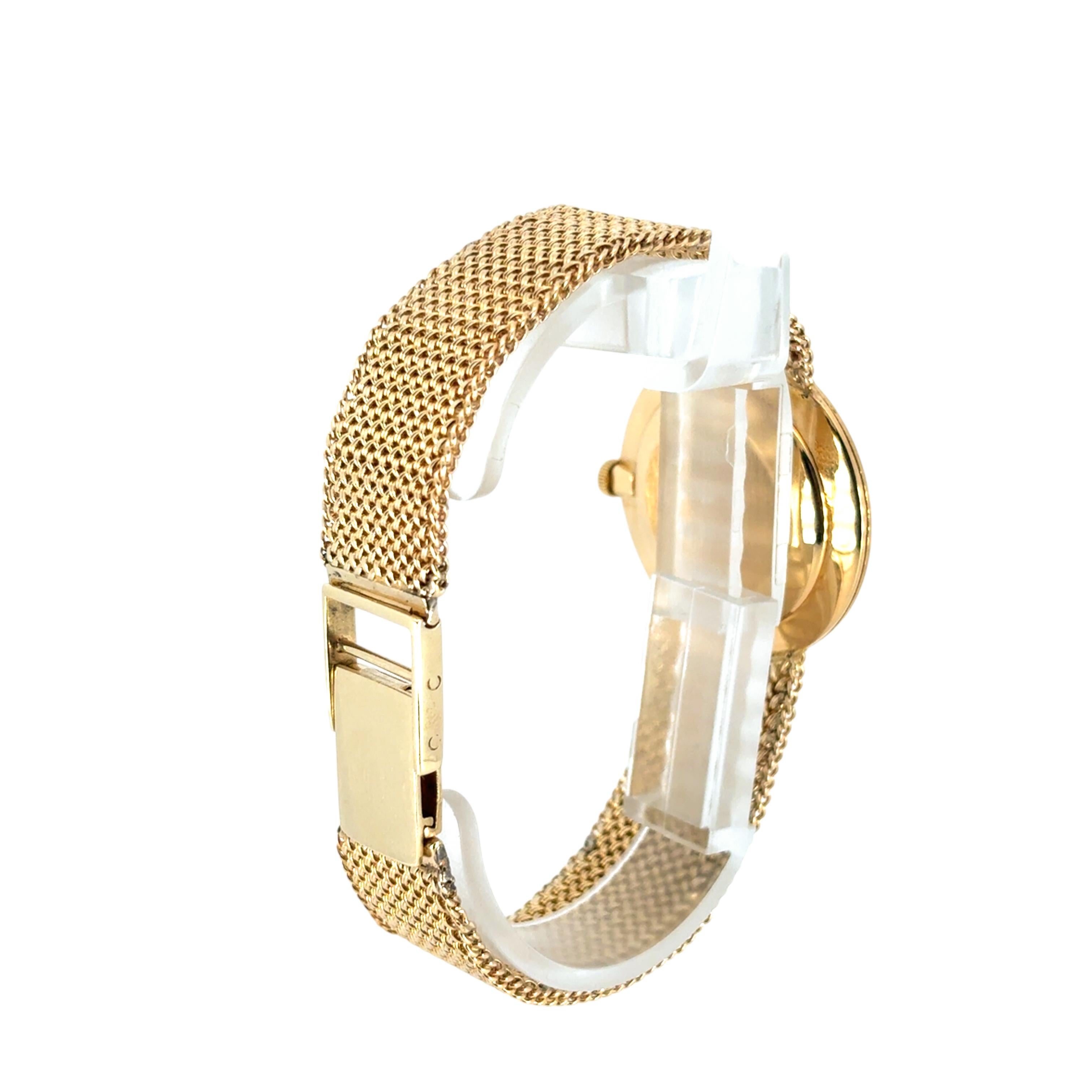 Patek Philippe Vintage Watch 18k Yellow Gold Black Dial Aftermarket 14k Bracelet For Sale 4