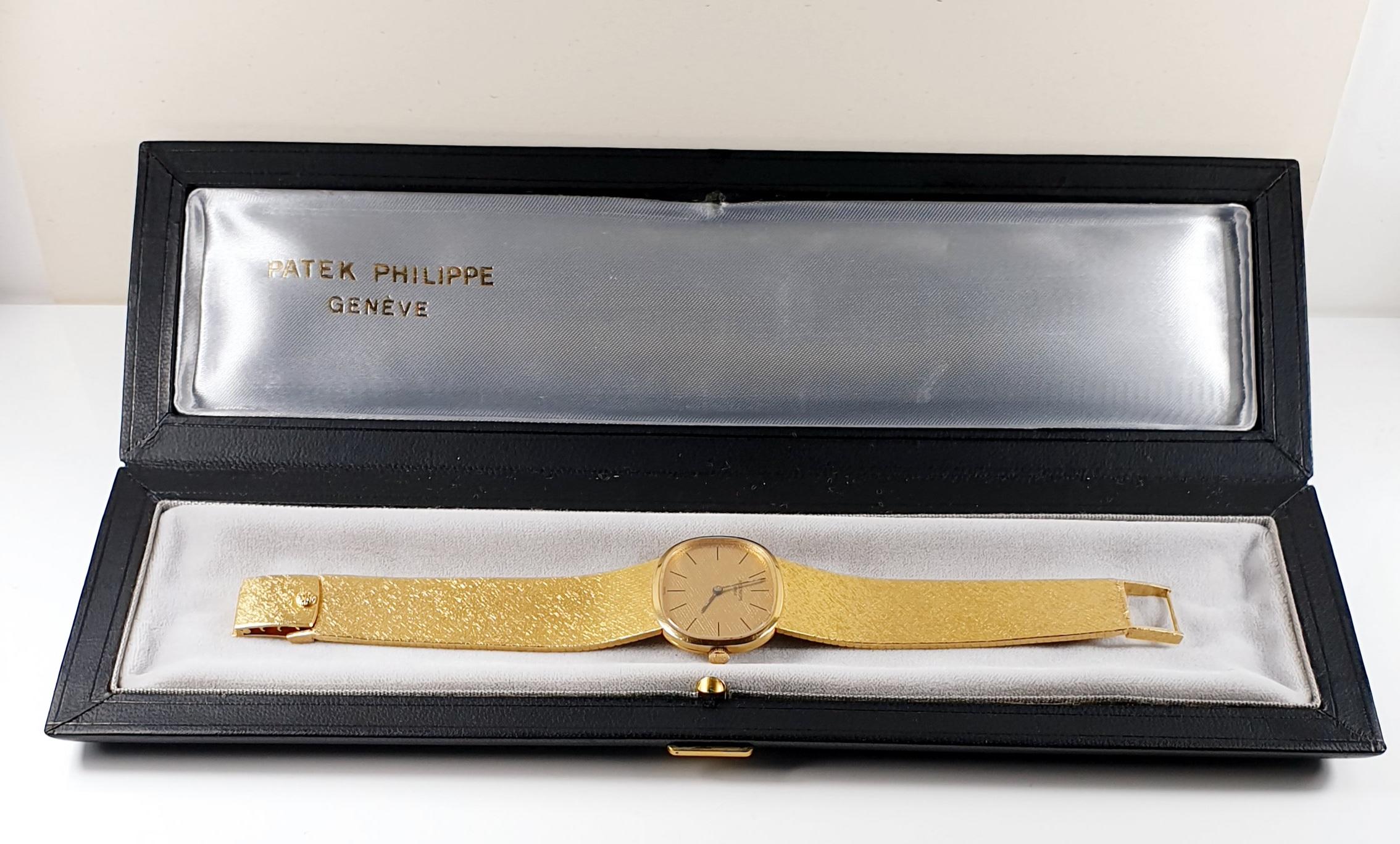 Patek Philippe Watch Golden Elipse Champagne Dial with Original Case 1970's 5