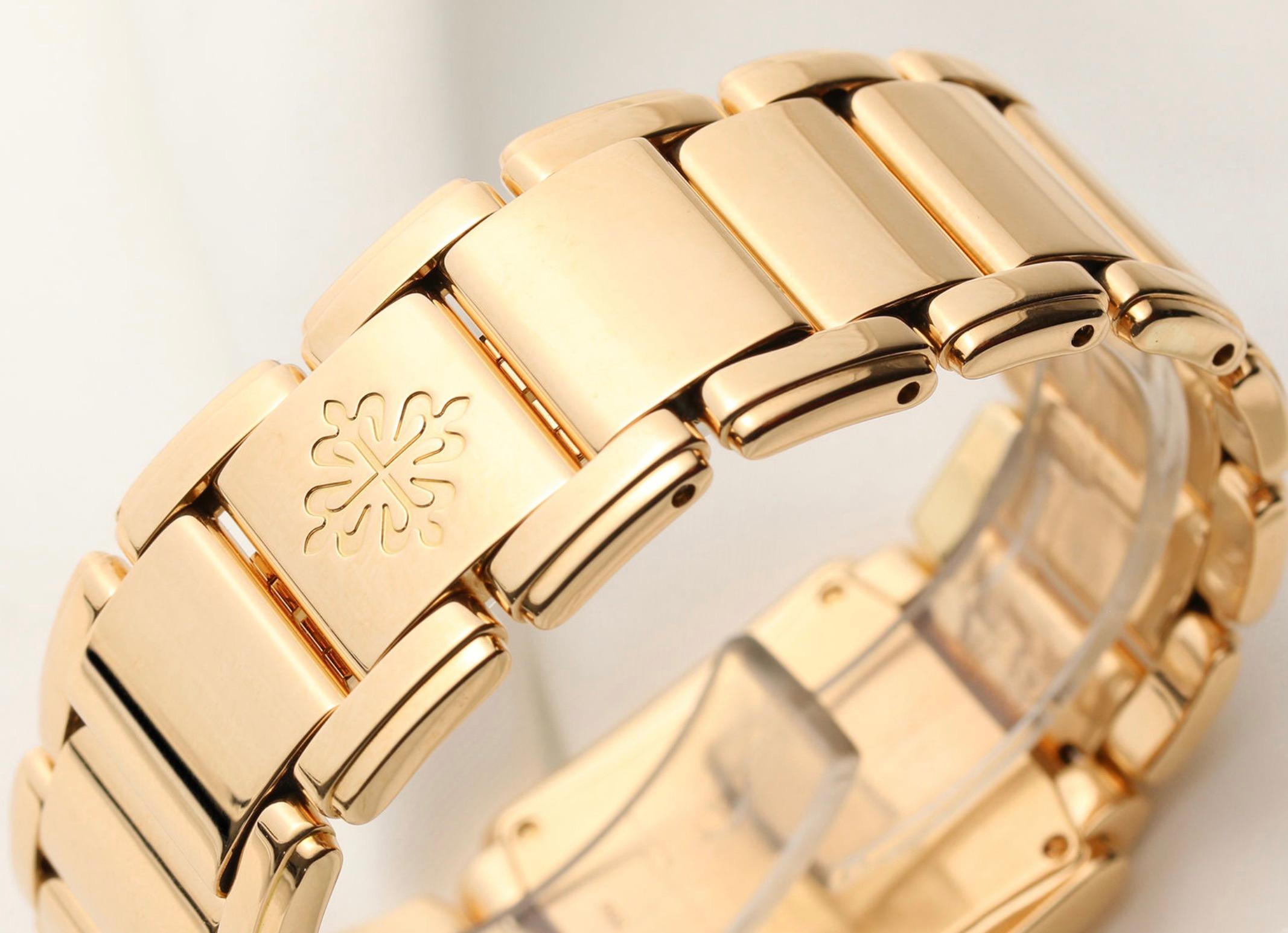 Patek Philippe Watch Model Twenty 4 in Rose gold and diamonds. 
Ref C751A .
(123 grs)