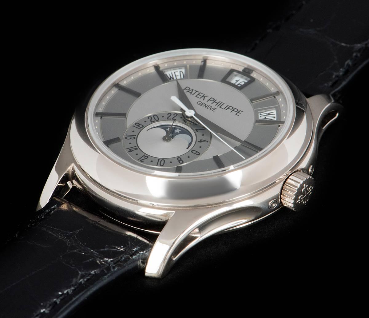 Patek Philippe White Gold Annual Calendar Rhodium Dial Automatic Wristwatch 1