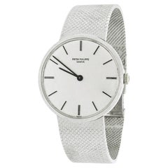 Vintage Patek Philippe White Gold Calatrava Wrist Watch 18k