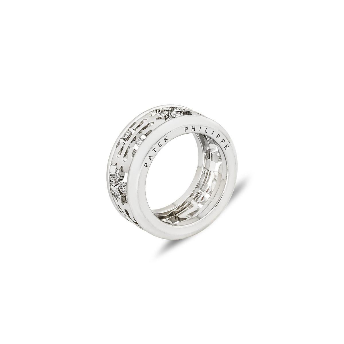 Patek Philippe White Gold Calatrava Cross Diamond Ring 275.6 1A.GR.530