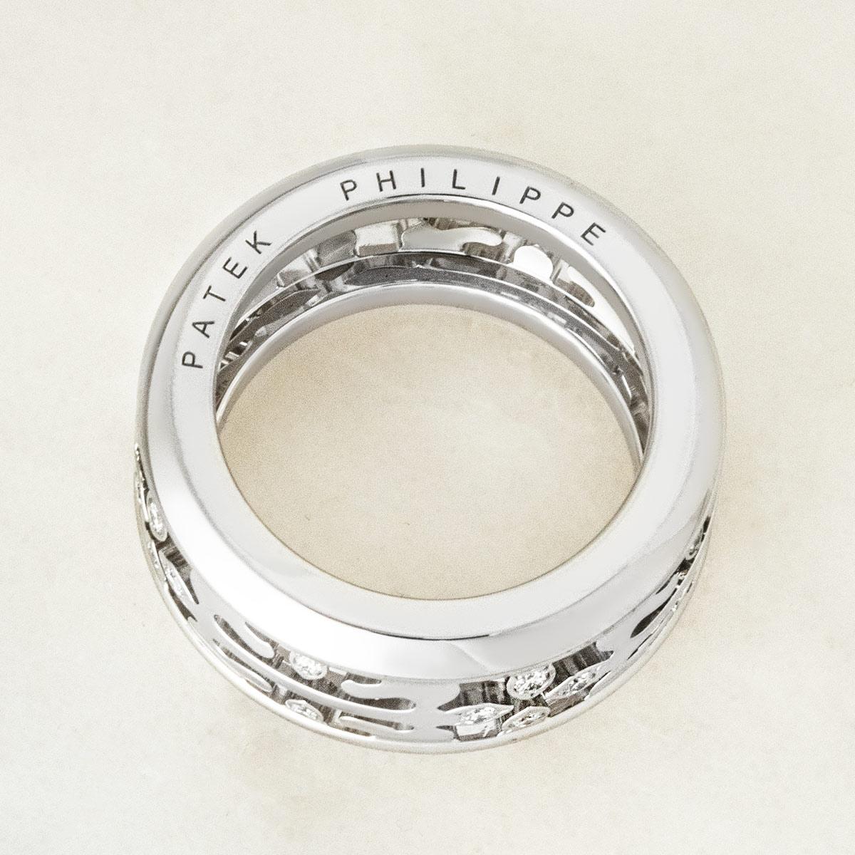 Round Cut Patek Philippe White Gold Calatrava Cross Diamond Ring 275.6/1A.GR.530 For Sale