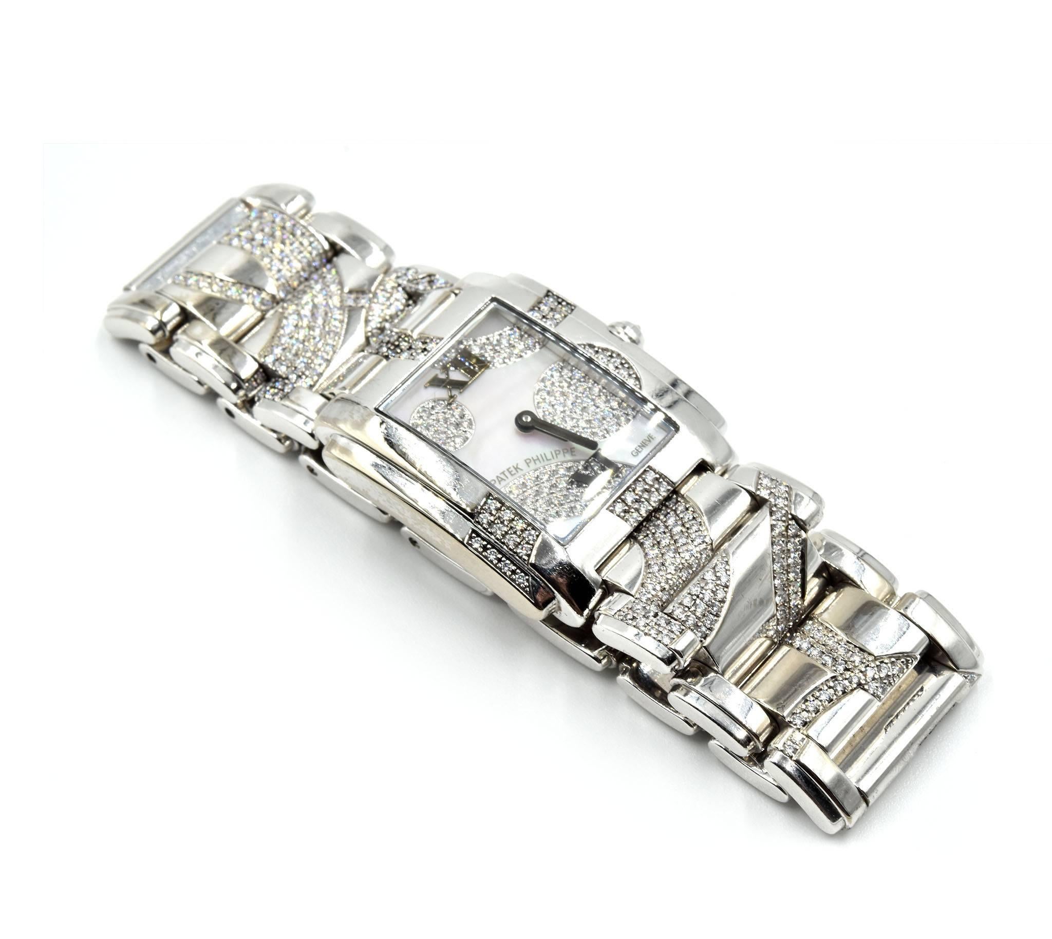 Patek Philippe White Gold Diamond Twenty-4 quartz Wristwatch Ref 4910-49G 2