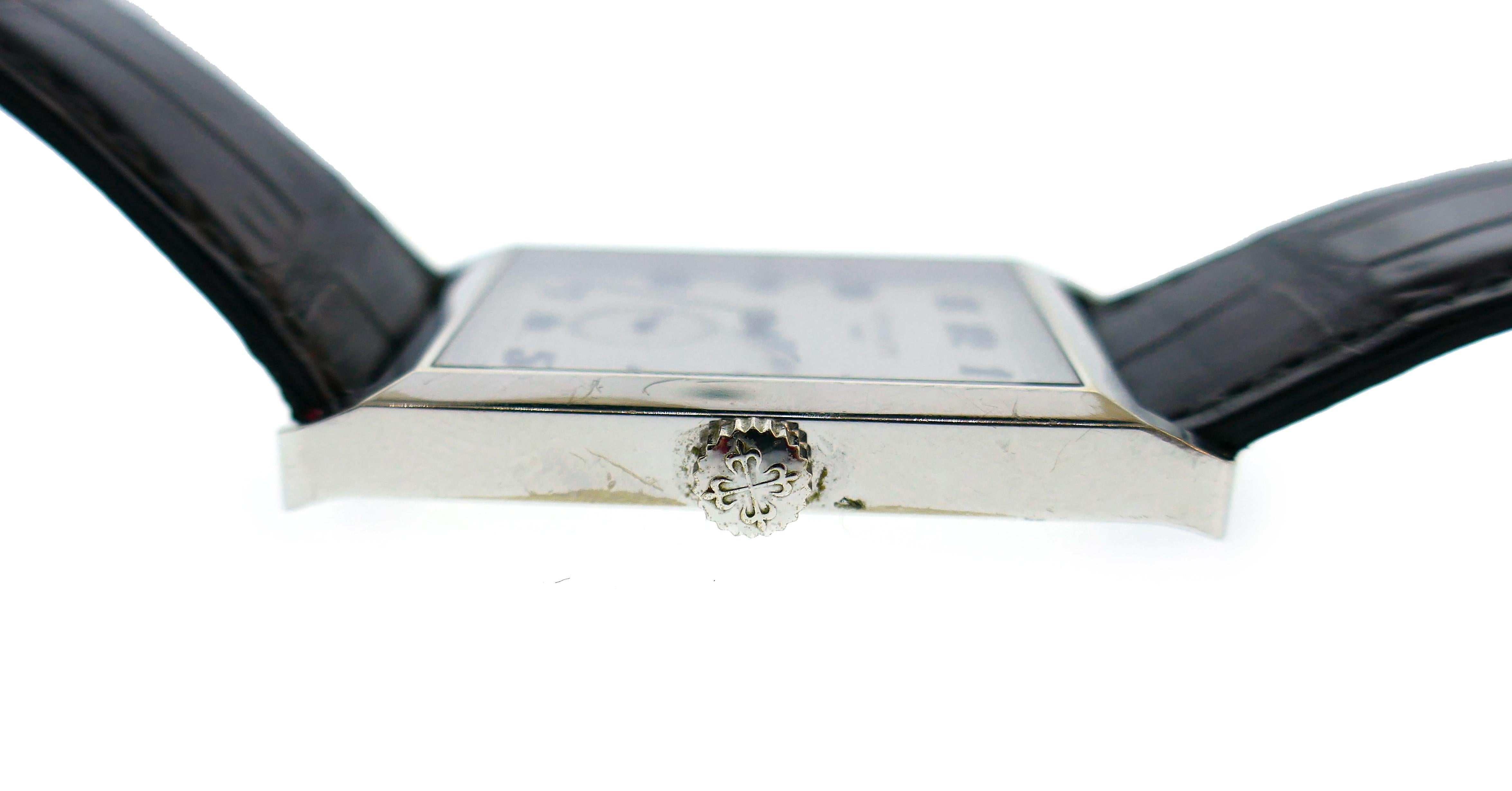 Handaufzugs-Armbanduhr von Patek Philippe aus Weißgold im Angebot 3