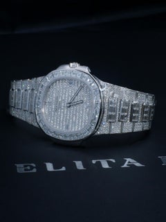 Patek Philippe white gold Nautilus self winding wristwatch Ref 5719/10G