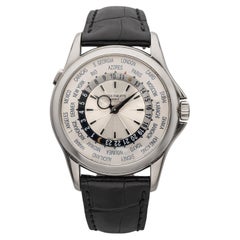 Patek Philippe World Time 3130G-001 18K White Gold Automatic Silver Sunburst