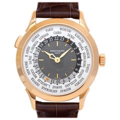 Patek Philippe World Time 5230R 18 Karat Rose Gold Grey Dial Manual Watch
