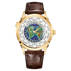 Patek Philippe World Time 5231J Gold, Brown Alligator Strap Watch