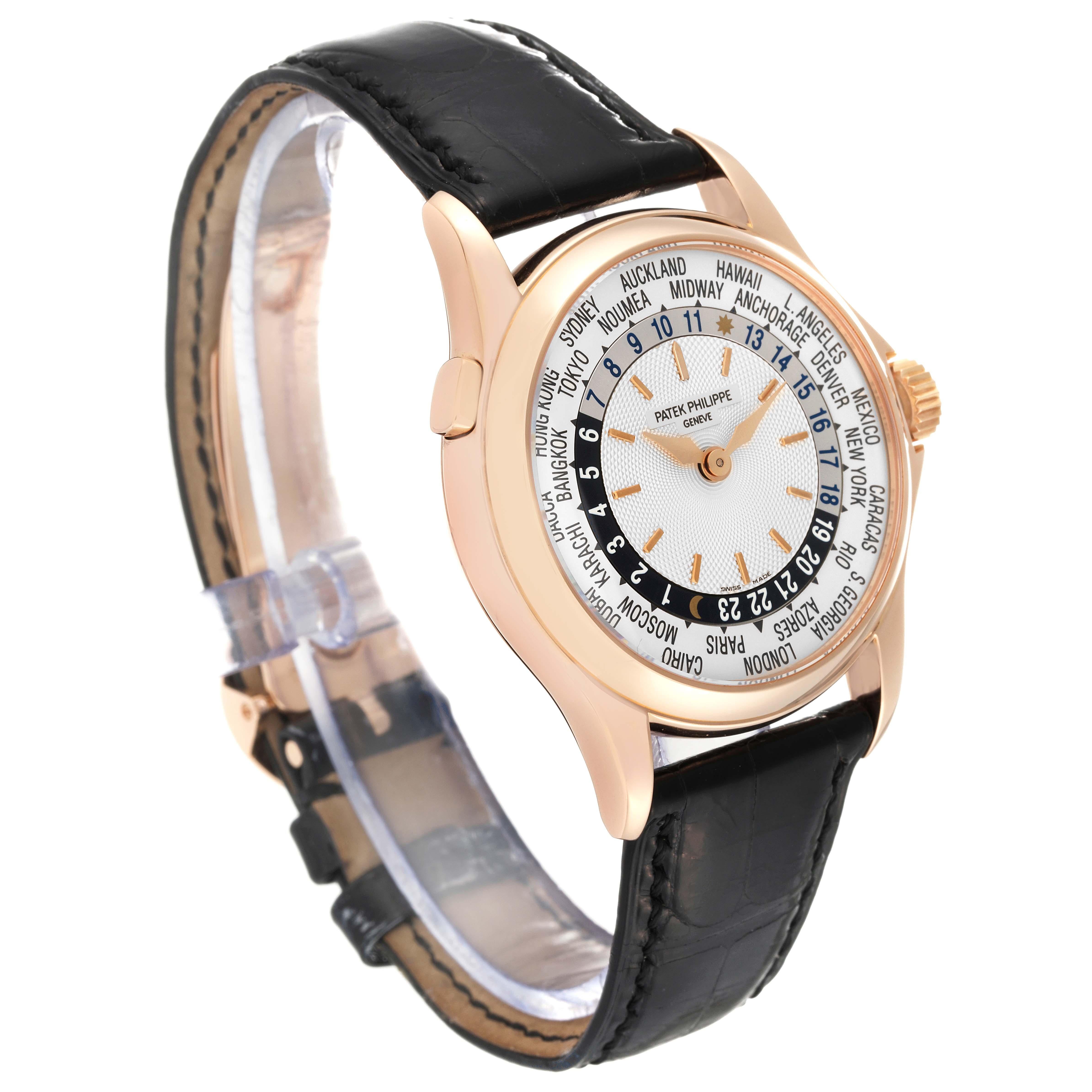 Patek Philippe World Time Automatic Silver Dial Rose Gold Mens Watch 5110 2