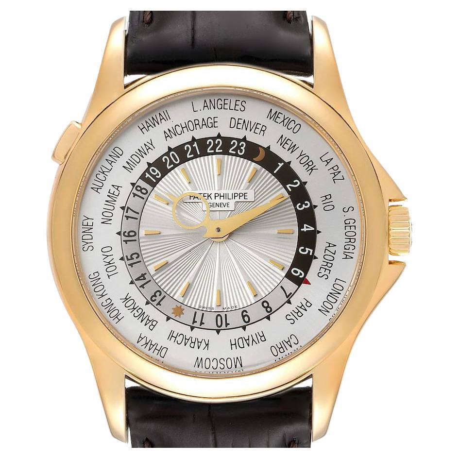 Patek Philippe Complications 18K White Gold Blue Dial World Time Watch