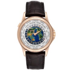Patek Philippe World Time Complications Rose Gold Earth Dial Mens Watch 5131