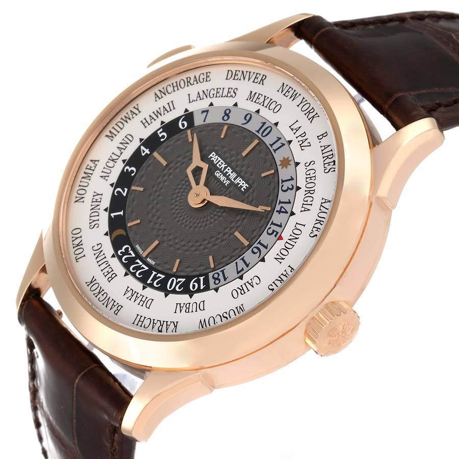 Patek Philippe World Time Complications Rose Gold Mens Watch 5230 Box Papers In Excellent Condition In Atlanta, GA