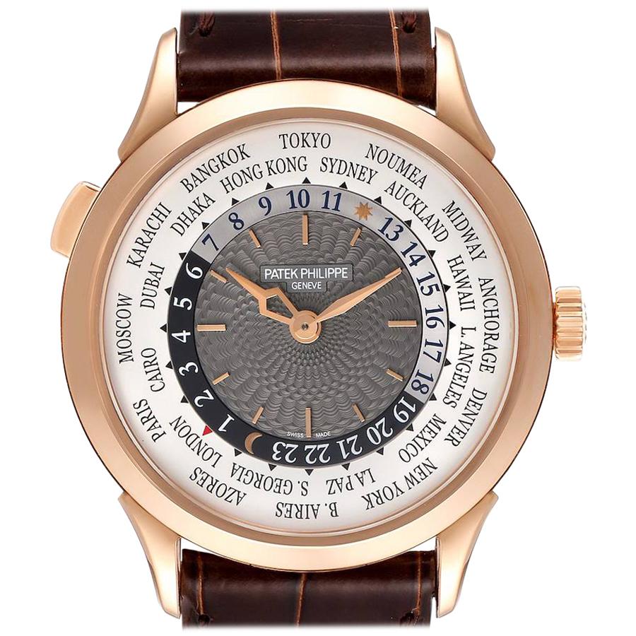 Patek Philippe World Time Complications Rose Gold Watch 5230R Box Papers For Sale